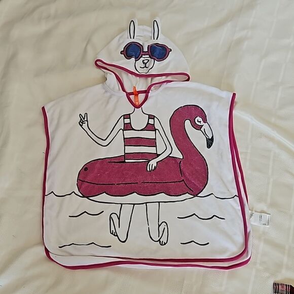 Joe Fresh Girl's Bundle T-shirt, Pajama & Swim Cover-Up M/S Gray/ Red - Picture 3 of 16